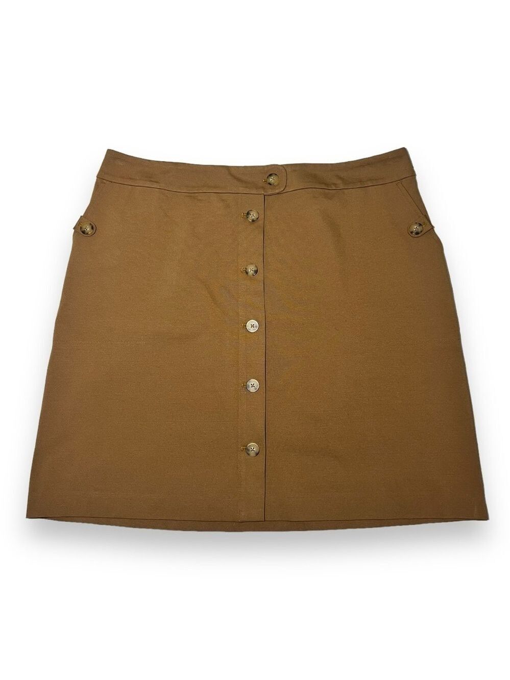 J. Jill Women’s Ponte Knit Button Front A-Line Skirt Acorn Size XL